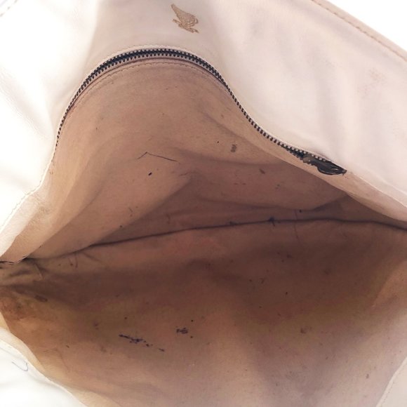 VINTAGE GUCCI WHITE LEATHER BAG HUGE HORSE BIT 60s - Picture 8 of 9